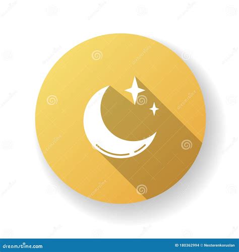 Clear Night Sky Yellow Flat Design Long Shadow Glyph Icon Stock Vector Illustration Of Clear