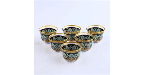 Agah Ethnic Arabic Coffee Mirra Cups Six Pieces KocGifts
