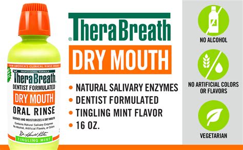 Therabreath Dry Mouth Dentist Recommended Oral Rinse Tingling Mint 16