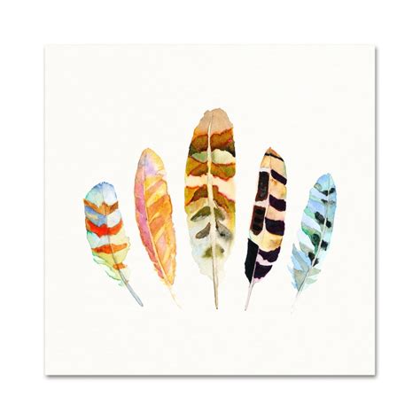 Feather Art Print Earthy Watercolor Feather Wall Art Etsy