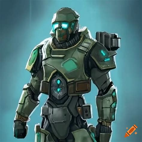 Hi Tech Post Apocalyptic Superhero In Futuristic Armor