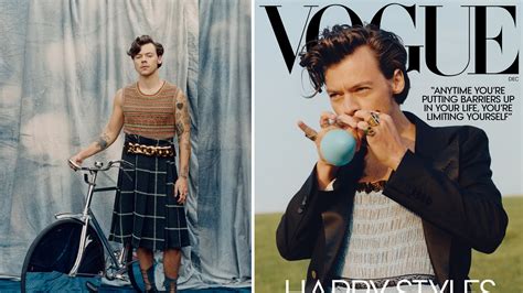 Harry Styles Rocks Gucci Dress As Vogues First Solo Male Cover Star