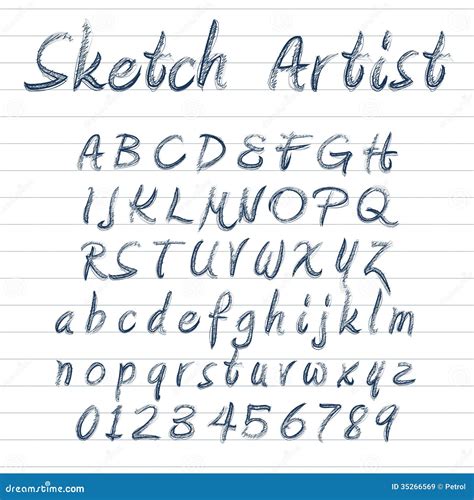 Vector Sketched Font Stock Vector Illustration Of Sketch 35266569