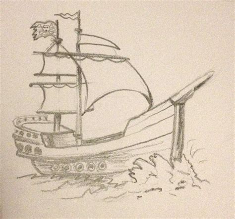 Pencil Sketching Redpeffers Blog Ship Sketch Pirate Ship Drawing