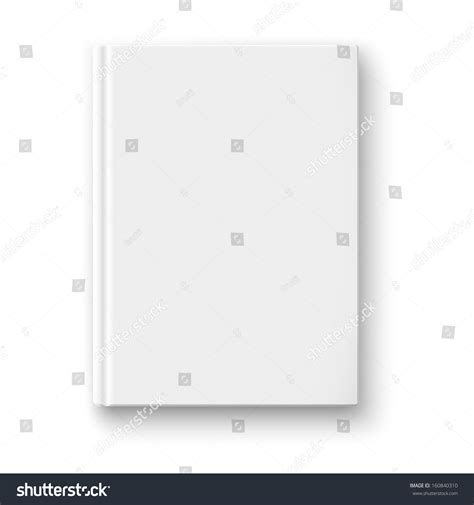 Blank Book Cover Template On White Background With Soft Shadows Vector