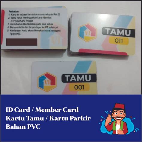 Jual Cetak Id Card Member Card Kartu Tamu Kartu Parkir Bahan