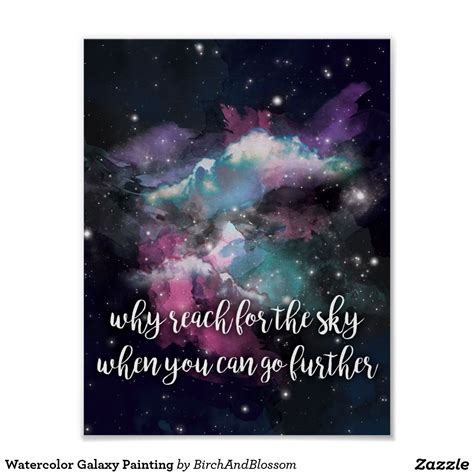 Watercolor Galaxy Painting Poster Galaxy Painting Watercolor Galaxy