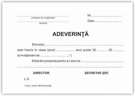 Adeverinta Elev A Carnet File G Mp