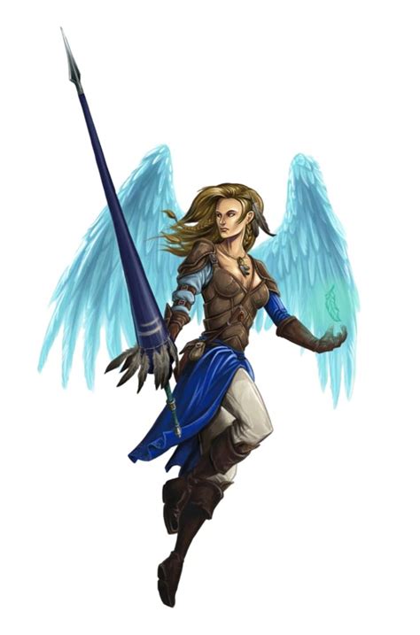 Female Aasimar With Wings Cavalier Or Fighter Pathfinder Pfrpg Dnd D