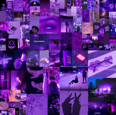 Purple Euphoria Aesthetic Photo Collage Kit Baddie Purple Etsy