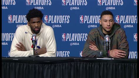 Joel Embiid And Ben Simmons Postgame Interview 76ers Vs Celtics Game 2 May 3 2018 Nba