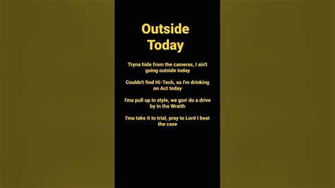 Nba Youngboy Outside Today Lyrics Youtube