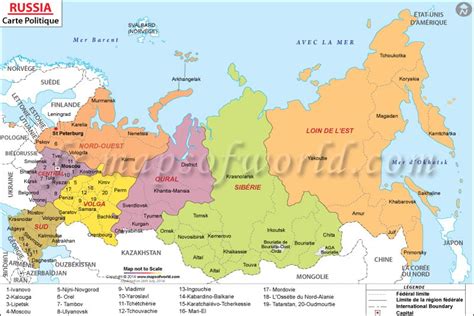 Carte De Russie • Voyages Cartes