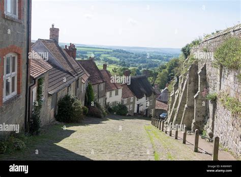 Gold Hill Dorset Uk Stock Photo Alamy