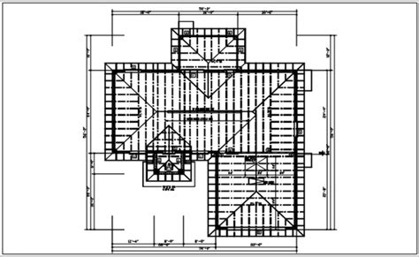 Roof Plan Detail With Roof Projection Plan View Detail Dwg File Roof