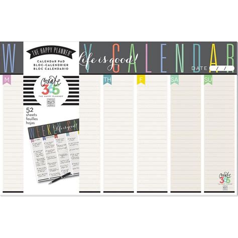 Me And My Big Ideas Create 365 Collection Weekly Calendar Pad