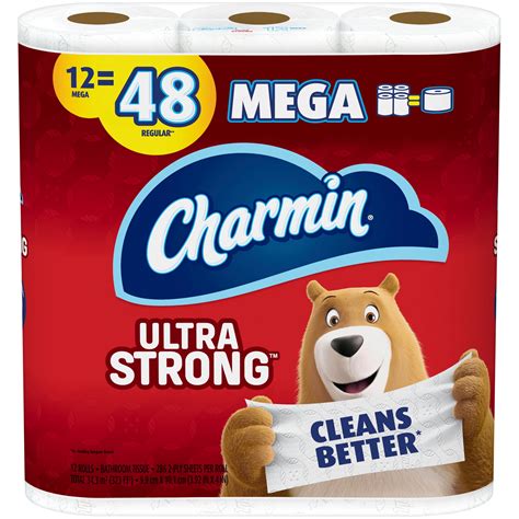 Charmin Ultra Strong Toilet Paper 12 Mega Roll 286 Sheets Per Roll