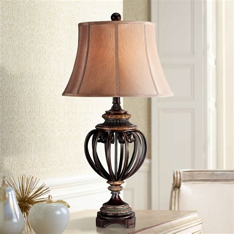 Traditional Table Lamp Iron And Bronze Open Urn For Living Room Bedroom