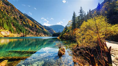 Fonds Decran 1920x1080 Vallée De Jiuzhaigou Chine Parc Lac Montagnes