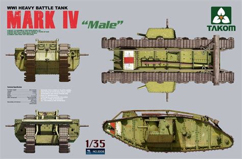 Wwi Heavy Battle Tank Mark Iv Male By Takom Models