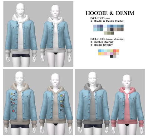 Hoodie Denim Jacket By Nucrests Nucrests On Patreon Sims 4