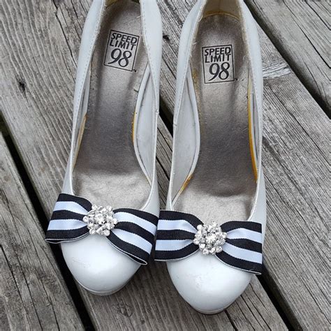Black And White Stripes Shoe Clips For All Occasions Shoeclipsonlyetsy