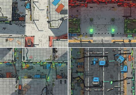200 Cyberpunk City Map Assets And Battle Maps From 2 Minute Tabletop 像