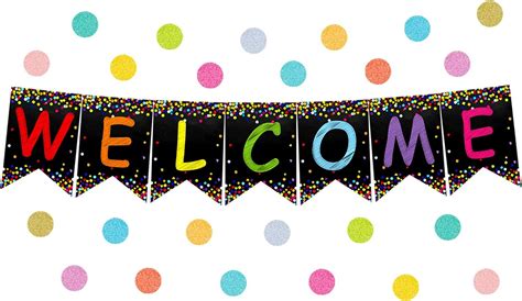 Confetti Welcome Banner Welcome Bulletin Board For Classroom Decoration