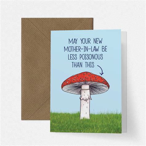 funny mother in law wedding toadstool card by cherry pie lane