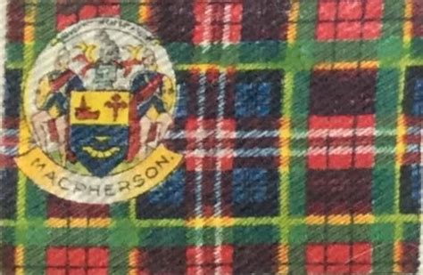 Antique Scottish Macpherson Clan Tartan And Arms Original Single Etsy