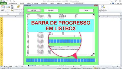 Barra De Progresso Progressbar Em Listbox De Formul Rio Excel Vba Youtube