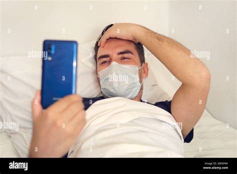 Boring Time In Quarantine A Young Man Is Being Treated In A Hospital