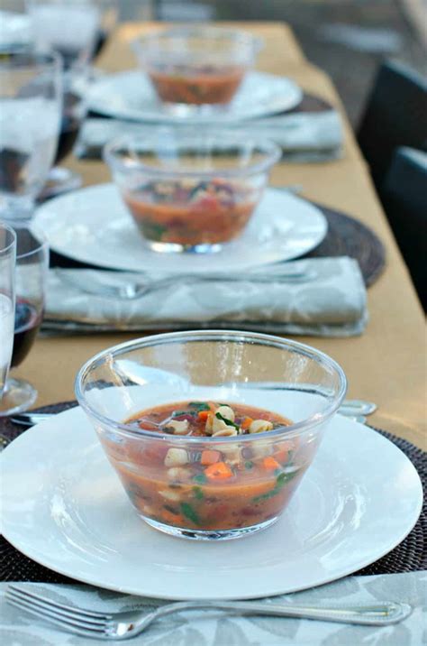 Having friends over for supper can be a breeze. Fall Dinner Party Minestrone Soup Recipe - Reluctant ...