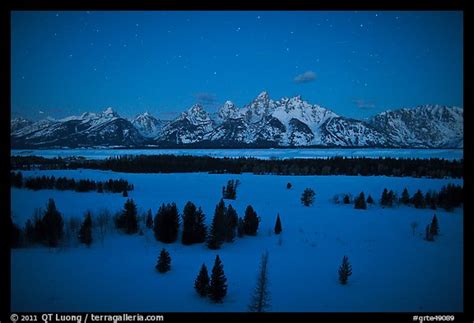 Picturephoto Teton Range At Night In Winter Grand Teton