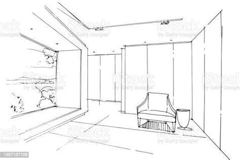 Living Room Line Drawinga Line Drawing Using Interior Architecture