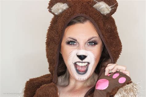 cute bear makeup tutorial for halloween wonder forest