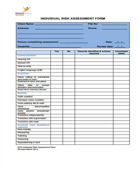 Free Risk Assessment Forms In Pdf Ms Word Free Download Nude Photo