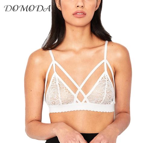 Domoda 2017 New Fashion Women White Sexy Push Up Lace Wireless