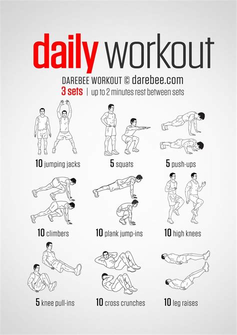 Easy Daily Workout Easy Daily Workouts Weekly Gym Workouts No