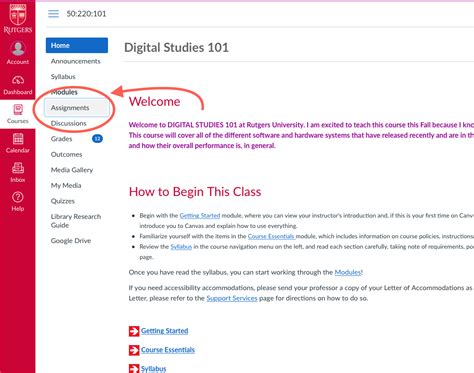 Submit An Assignment In Canvas Online Learning