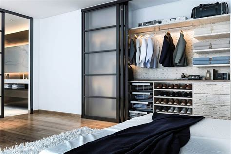 Modern Reach In Closet System With Sliding Doors Diseño De Armario
