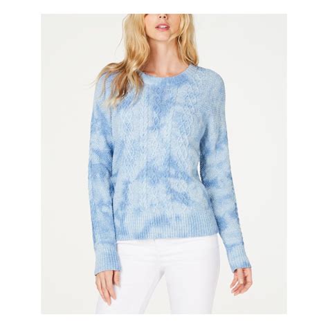 Inc Inc Womens Light Blue Chunky Cable Knit Long Sleeve Crew Neck Sweater Size Xl Walmart