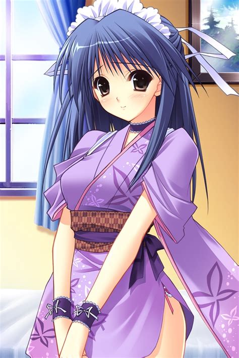 Suzuhira Hiro Karin Ne~pon X Rai Pon Ne~pon X Rai Pon Highres 1girl Blue Hair Blush