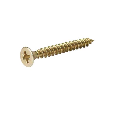 Diall Pz Double Countersunk Yellow Passivated Steel Wood Screw Dia4mm