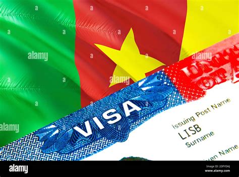 Cameroon Immigration Visa Closeup Visa To Cameroon Focusing On Word