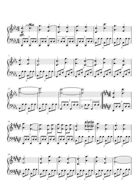 The Clock From Dancing Line The Beginning クロック Sheet Music For Piano