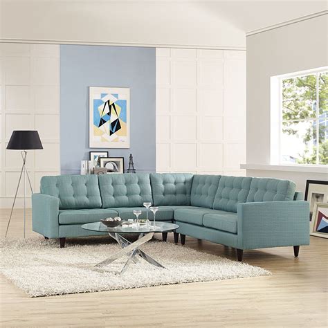 Priscilla Eei 1417lb Light Blue Sectional Sofa Fabric Sectional Sofas