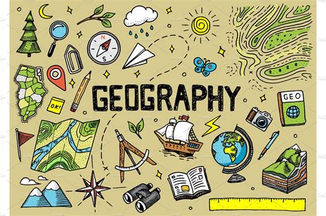 Set Of Geography Symbols Animal Illustrations ~ Creative Market