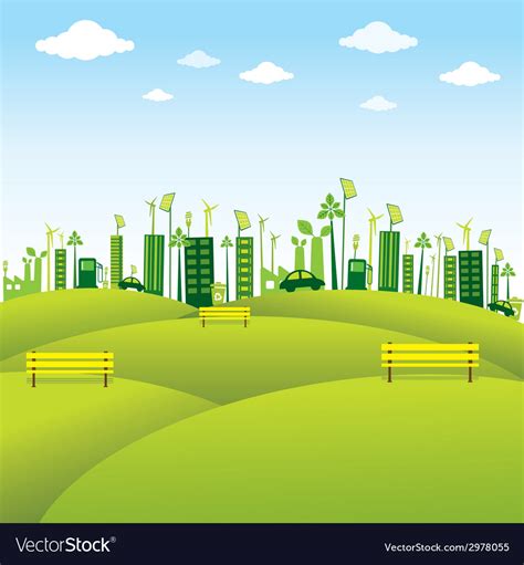 Go Green Or Save Earth Background Concept Vector Image