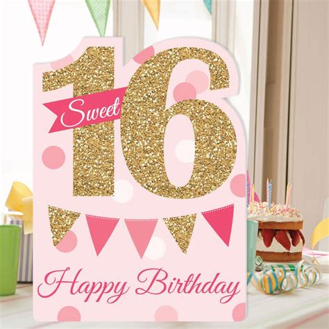 Sweet 16 Happy 16th Birthday Big Greeting Card Giant Etsy